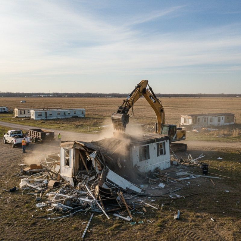 Double Wide Demolition in Katy, TX